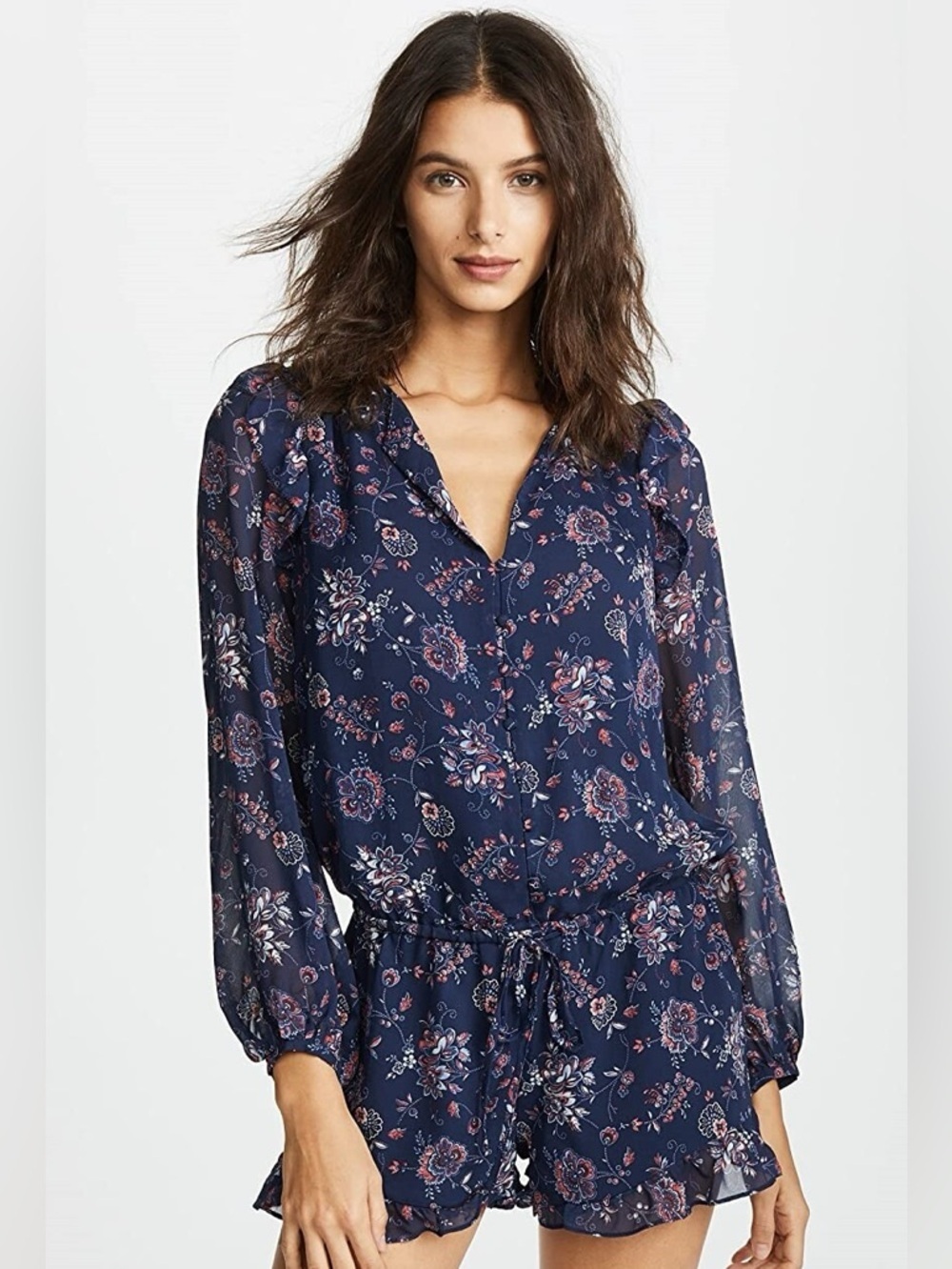 Joie 100% silk Cherita long sleeve romper